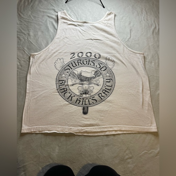 Hanes Heavyweight White Cotton Tee vintage sturgis - Picture 5 of 5